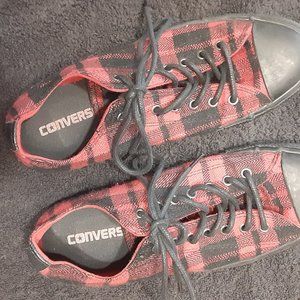 Women's Red buffalo plaid checker Converse All*Star